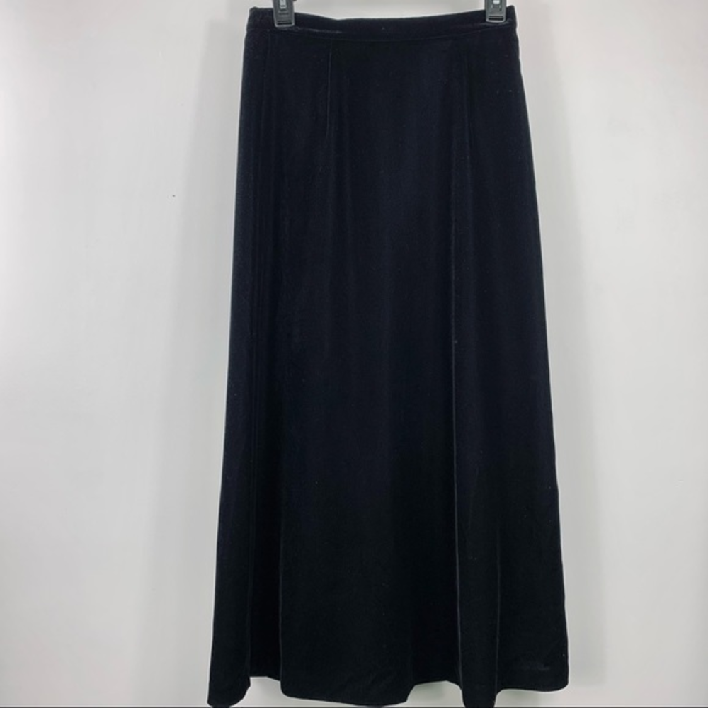 Talbots Black Velvet‎ Long Skirt 2P